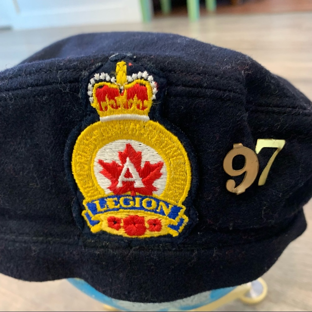 Vintage Legion 97 wool blue hat Veteran Canada Mens Blue 7 1/2